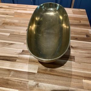 Threshold Accents - 13" x 7.2" Oblong Brass Footed Bowl Gold Threshold Accents - 13" x 7.2" Oblong Brass Footed Bowl Gold